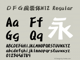 ＤＦＧ風雲体W12 Regular Version 2.500 Font Sample