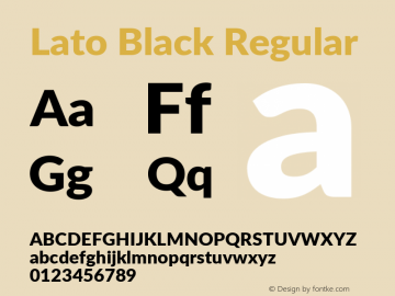 Lato Black Regular Version 2.007; 2014-02-27图片样张