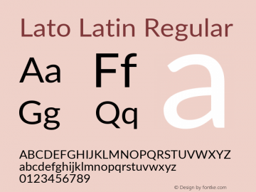 Lato Latin Regular 2.007 Font Sample