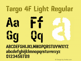 Targo 4F Light Regular 1.0;com.myfonts.4thfebruary.targo-4f.stencil-rough.wfkit2.464S图片样张