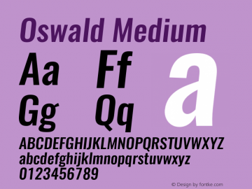 Oswald Medium 3.0 Font Sample