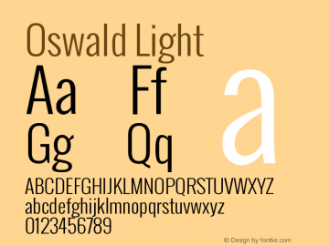 Oswald Light Version Font Sample