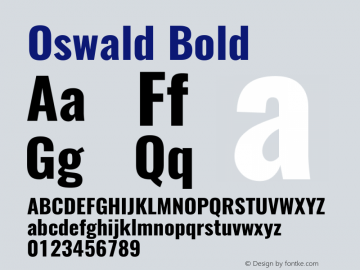 Oswald Bold 3.0 Font Sample