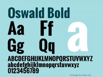 Oswald Bold Version 2.3 Font Sample