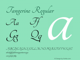 Tangerine Regular Version 1.3 Font Sample