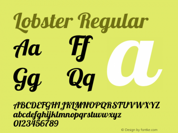 Lobster Regular Version 1.4 Font Sample