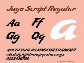 Jugo Script Regular Version 1.000 Font Sample