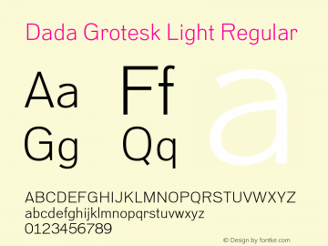 Dada Grotesk Light Regular Version 3.000 Font Sample