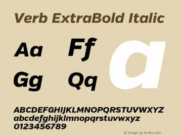 Verb ExtraBold Italic Version 2.002 2014图片样张