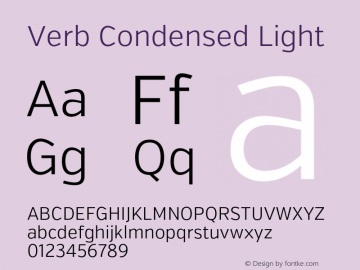 Verb Condensed Light Version 2.002 2014 Font Sample