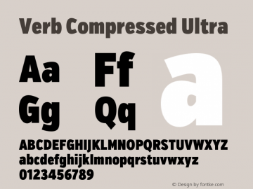 Verb Compressed Ultra Version 2.002 2014 Font Sample