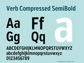 Verb Compressed SemiBold Version 2.002 2014图片样张