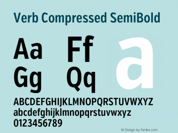 Verb Compressed SemiBold Version 2.002 2014 Font Sample