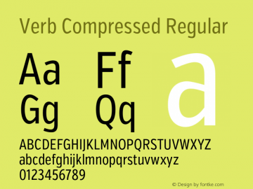 Verb Compressed Regular Version 2.002 2014 Font Sample