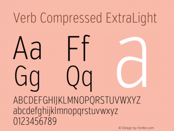 Verb Compressed ExtraLight Version 2.002 2014 Font Sample