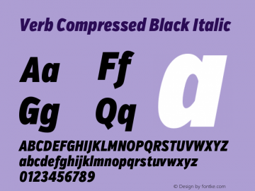 Verb Compressed Black Italic Version 2.003 2014图片样张