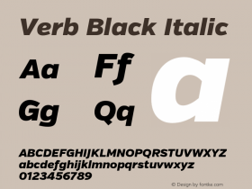 Verb Black Italic Version 2.002 2014图片样张
