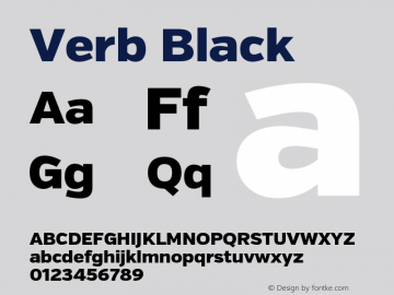 Verb Black Version 2.002 2014 Font Sample