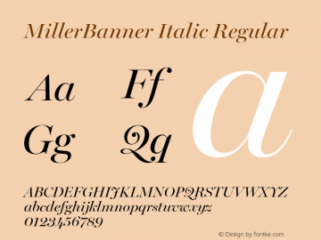 MillerBanner Italic Regular Version 1.0图片样张