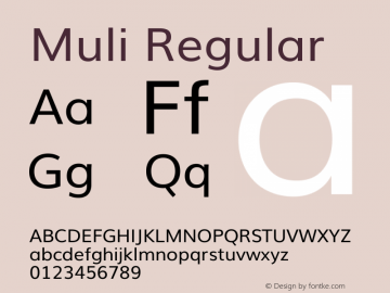 Muli Regular Version 2图片样张