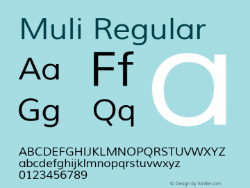 Muli Regular Version 1.000图片样张