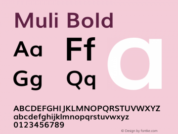 Muli Bold Version 2 Font Sample