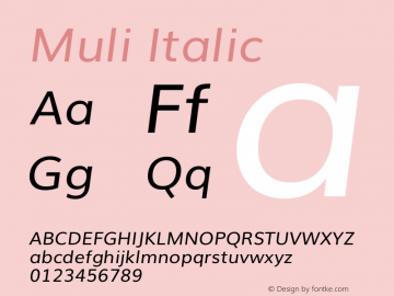 Muli Italic Version 2.0图片样张