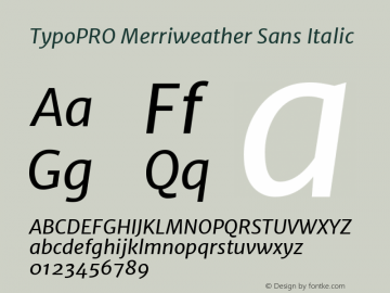 TypoPRO Merriweather Sans Italic Version 1.000图片样张