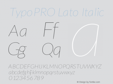 TypoPRO Lato Italic Version 1.105; Western+Polish opensource图片样张