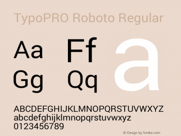 TypoPRO Roboto Regular Version 1.200310; 2013 Font Sample