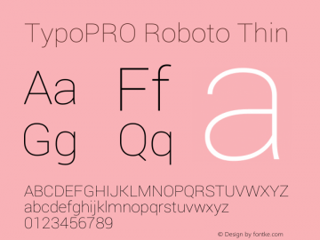 TypoPRO Roboto Thin Version 1.200310; 2013图片样张