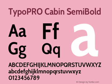 TypoPRO Cabin SemiBold Version 1.006图片样张