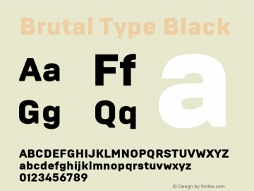 Brutal Type Black Version 1.001;com.myfonts.brownfox.brutal-type.black.wfkit2.47YQ图片样张