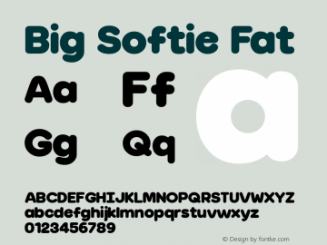 Big Softie Fat Version 1.001;PS 001.001;hotconv 1.0.70;makeotf.lib2.5.58329;com.myfonts.houseofburvo.big-softie.regular.wfkit2.3U9Q图片样张