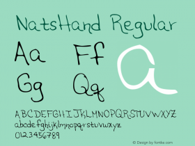 NatsHand Regular Copyright (c)1996 Expert Software, Inc. Font Sample