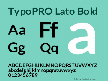 TypoPRO Lato Bold Version 1.105; Western+Polish opensource图片样张