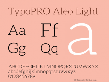 TypoPRO Aleo Light Version 1.1 Font Sample