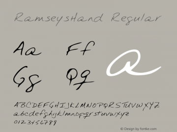 RamseysHand Regular Copyright (c)1996 Expert Software, Inc. Font Sample