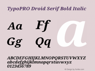 TypoPRO Droid Serif Bold Italic Version 1.03图片样张