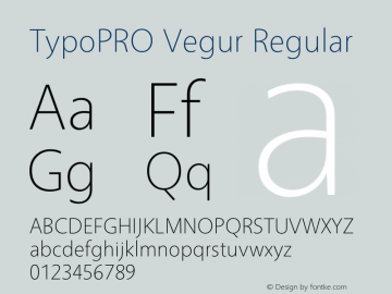 TypoPRO Vegur Regular Version 1.000;PS 007.000;hotconv 1.0.70;makeotf.lib2.5.58329 Font Sample