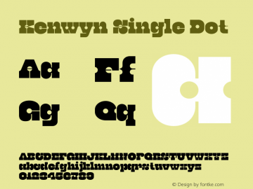 Kenwyn Single Dot Version 1.000 Font Sample