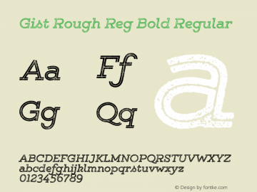 Gist Rough Reg Bold Regular Version 1.001 2014图片样张