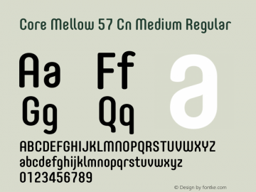 Core Mellow 57 Cn Medium Regular Version 1.000 Font Sample