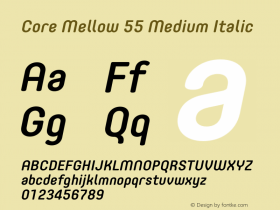 Core Mellow 55 Medium Italic Version 1.000图片样张