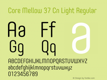Core Mellow 37 Cn Light Regular Version 1.000 Font Sample