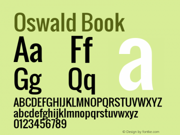 Oswald Book Version 1.000 Font Sample