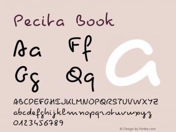 Pecita Book Version 4.2 Font Sample