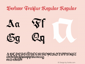 Berliner Fraktur Regular Regular Version 1.003 2014 Font Sample