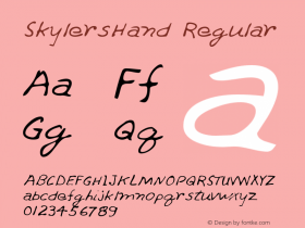 SkylersHand Regular Handwriting KeyFonts, Copyright (c)1995 SoftKey Multimedia, Inc., a subsidiary of SoftKey International, Inc.图片样张