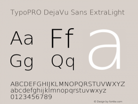 TypoPRO DejaVu Sans ExtraLight Version 2.34 Font Sample